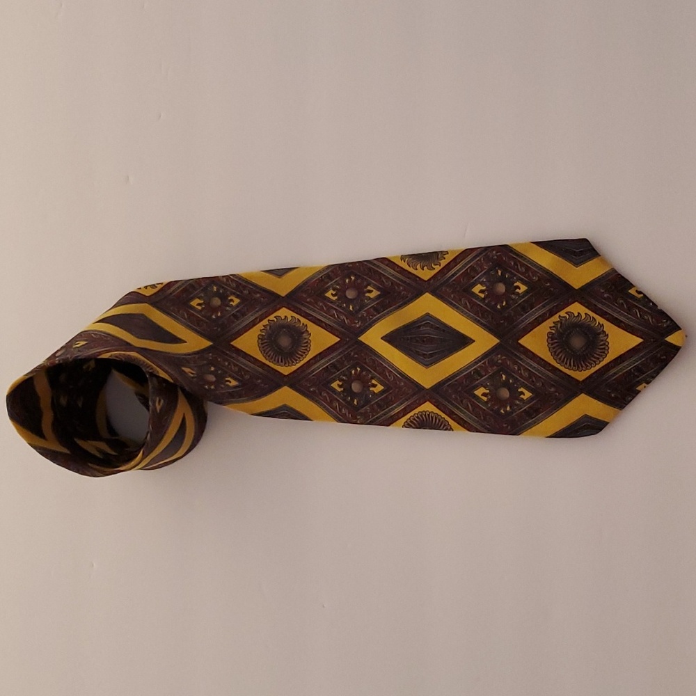 The Metropolitan Museum of Art Necktie, Yellow, Blue and Maroon Design